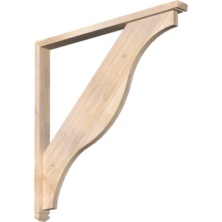 Ekena Millwork Funston Arts and Crafts Smooth Bracket w/ Offset Brace, Douglas Fir, 3 1/2"W x 42"D x 42"H BKT0402X42X42FST03SDF